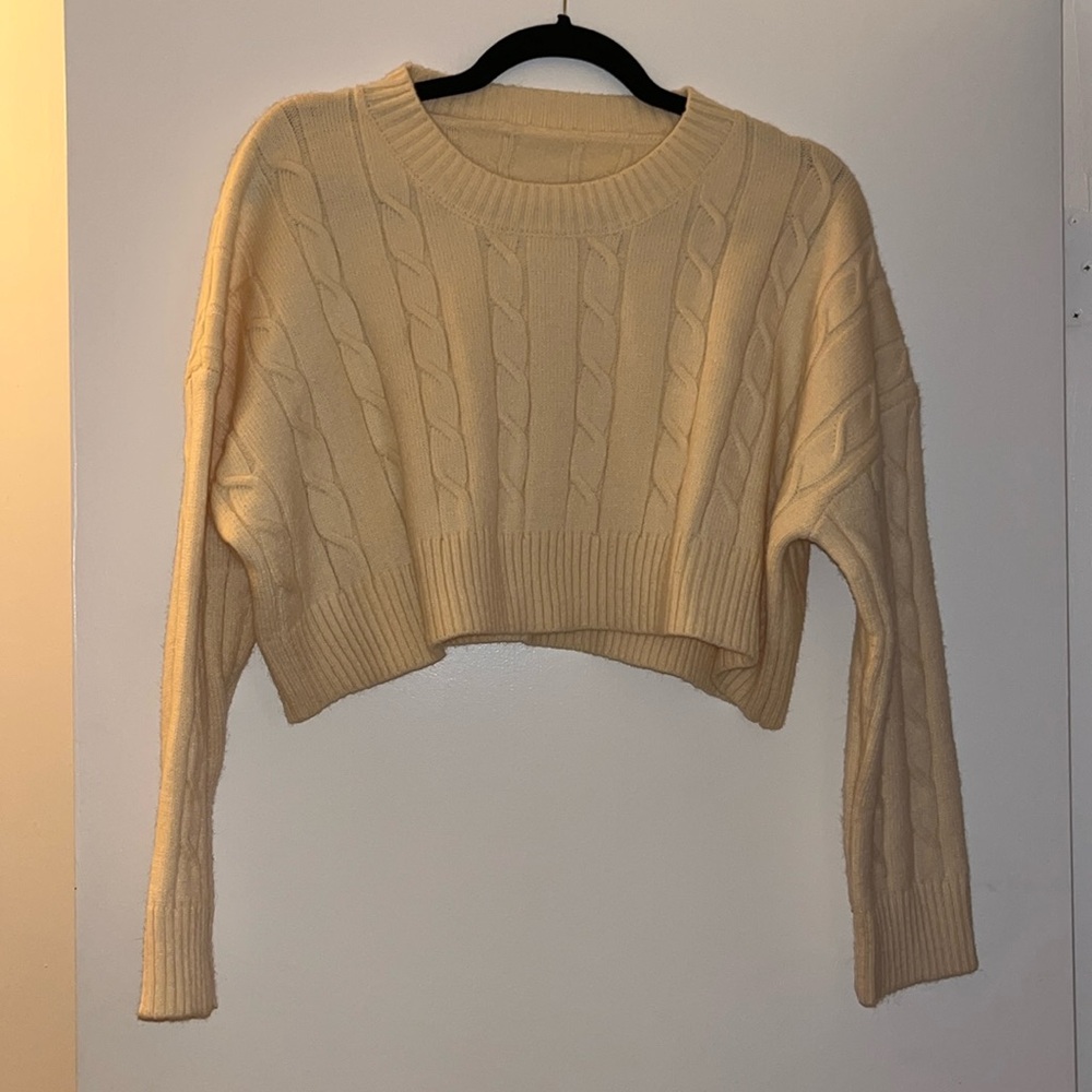 Cream Colored Cropped Sweater
